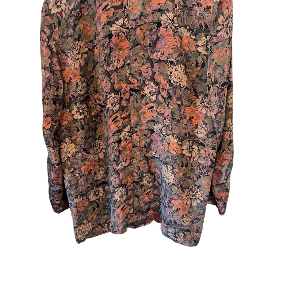 VINTAGE Blazer Women’s Medium Floral Print One Button Satin Finish M - Picture 8 of 11
